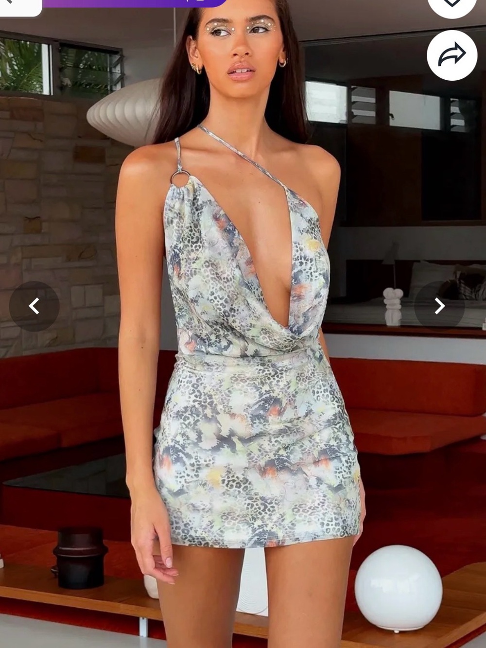 NWT Peppermayo Bohemian Bliss Mesh Mini Dress - Leopard Luxe Sz 8